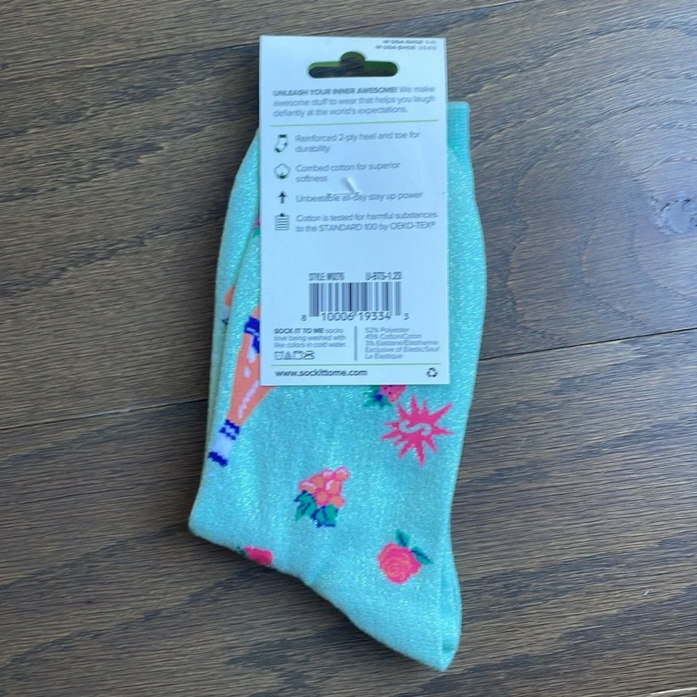 Sock It To Me Rosé Shimmer Crew Socks